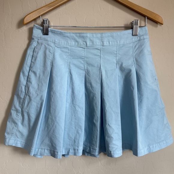 American Eagle Outfitters Light Blue Pleated Mini Skirt - Picture 3 of 12